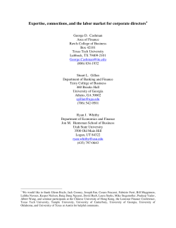 Expertise, connections, and the labor market for corporate directors&lowast;