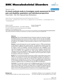 A mixed methods study to investigate needs assessment for knee