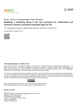 Modelling: a federating theme in the new curriculum for mathematics