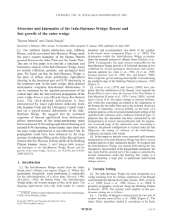 Structure and kinematics of the IndoBurmese Wedge: Recent and