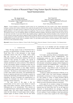 Abstract Creation of Research Paper Using Feature Specific