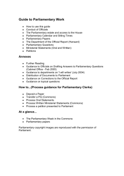 Guide to Parliamentary Work