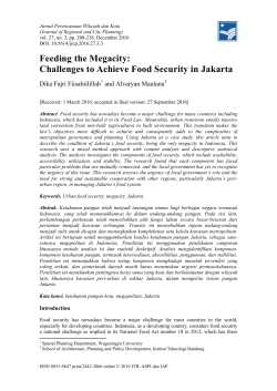 Challenges to Achieve Food Security in Jakarta