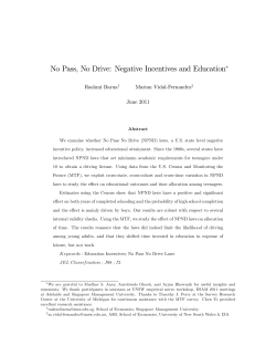 No Pass, No Drive: Negative Incentives and Education