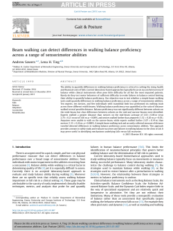 Beam walking can detect differences in walking balance proficiency