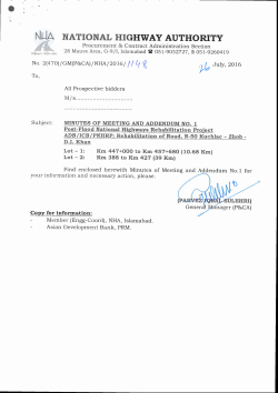 HWAY AUTHORITY - National Highways Authority