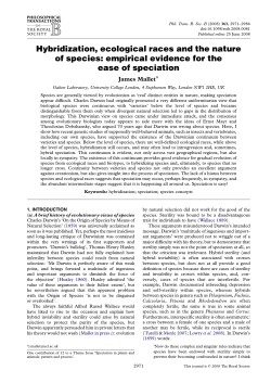 Hybridization, ecological races and the nature of species