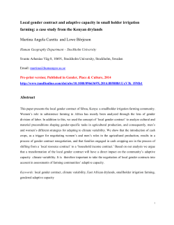 Local gender contract and adaptive capacity in small holder