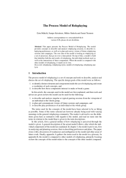 The Process Model of Roleplaying