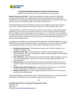 The Weather Network Launches its New App for Apple Watch