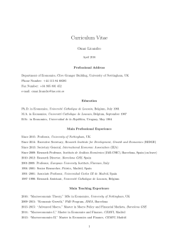 Curriculum Vitae - University of Nottingham