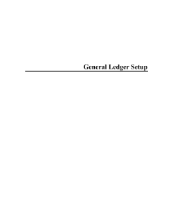 General Ledger Setup
