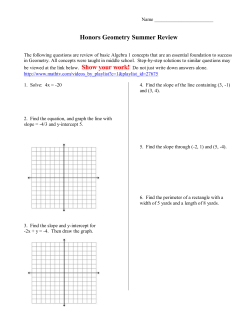 Honors Geometry - Knox County Schools