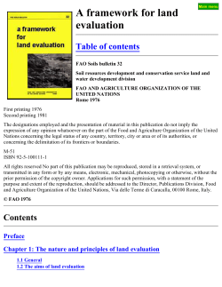 A framework for land evaluation