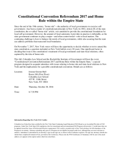 Constitutional Convention Referendum 2017 and Home Rule within