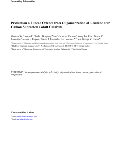 Production of Linear Octenes from Oligomerization of 1