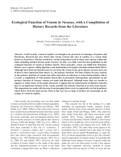 Ecological Function of Venom in Varanus