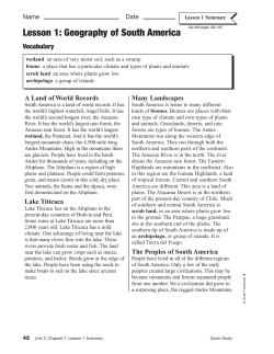 Lesson 1: Geography of South America