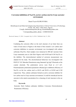 Corrosion inhibition of Na2CO3 on low carbon steel in Ureje