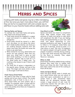 herbs and spices - The Association for Child Development