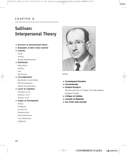 Sullivan: Interpersonal Theory