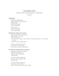 Curriculum Vitae - Columbia Math