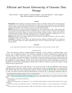 Efficient and Secure Outsourcing of Genomic Data Storage