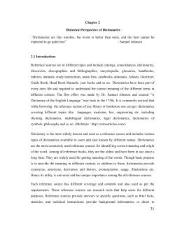Chapter 2 Historical Perspective of Dictionaries