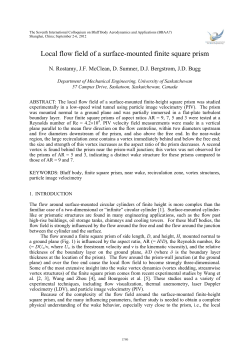 Local flow field of a surface-mounted finite square