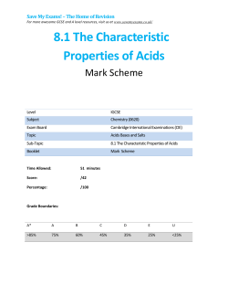 8.1 The Characteristic Properties of Acids