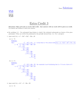 153 153 Extra Credit 3