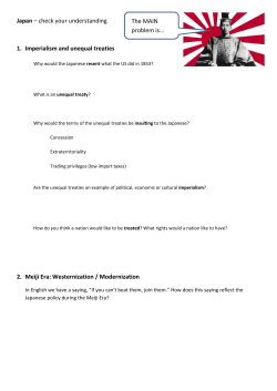 Japan &ndash; check your understanding 1. Imperialism and unequal