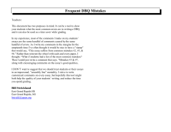 Frequent DBQ Mistakes