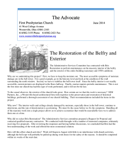 The Advocate The Restoration of the Belfry and Exterior
