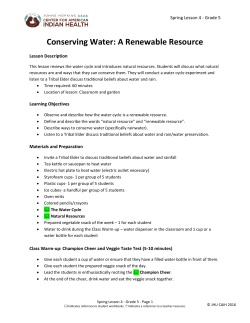 Conserving Water: A Renewable Resource
