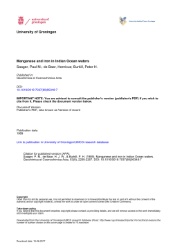 Manganese and iron in Indian Ocean waters Saager, Paul M.