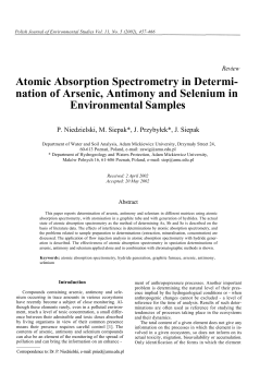 Atomic Absorption Spectrometry in Determi