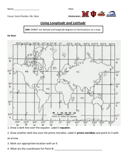 Notes: Hemispheres and Special lines of latitude and longitude