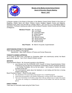 March 7, 2017 Minutes - Medina Central School District
