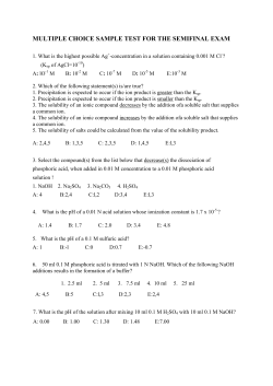 MULTIPLE CHOICE SAMPLE TEST FOR THE SEMIFINAL EXAM