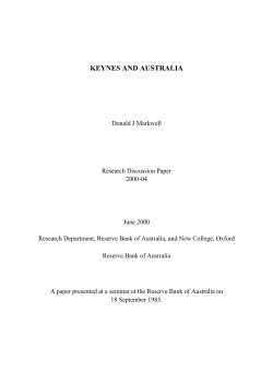 Keynes and Australia - Reserve Bank of Australia
