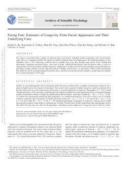 Facing Fate: Estimates of Longevity From Facial Appearance and