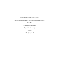 Black Feminism and Hip Hop: A Cross Generational Disconnect