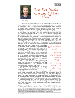 Our Most Valuable Asset Sits 63 Feet Ahead