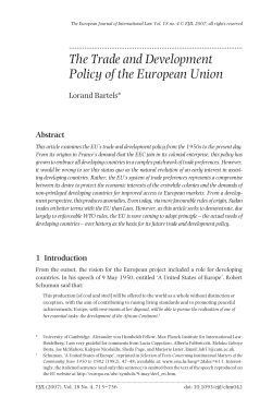 Trade and Development Policy of the EU