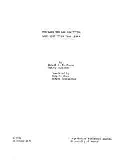 The land use law revisited - Hawaii Legislative Reference Bureau
