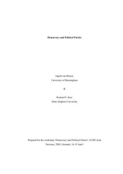 DEMOCRACY AND POLITICAL PARTIES