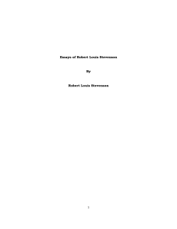 Essays of Robert Louis Stevenson By Robert Louis
