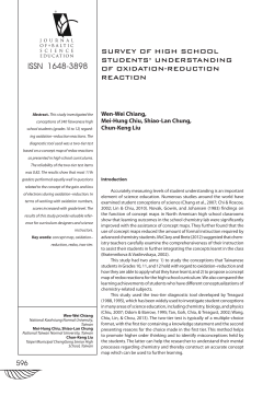 survey of high school students` understanding of oxidation