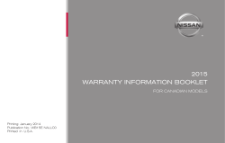2015 Nissan Warranty Information Booklet